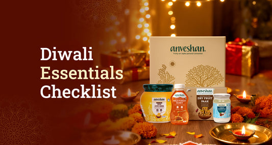 Anveshan Diwali essentials gift set with festive decor