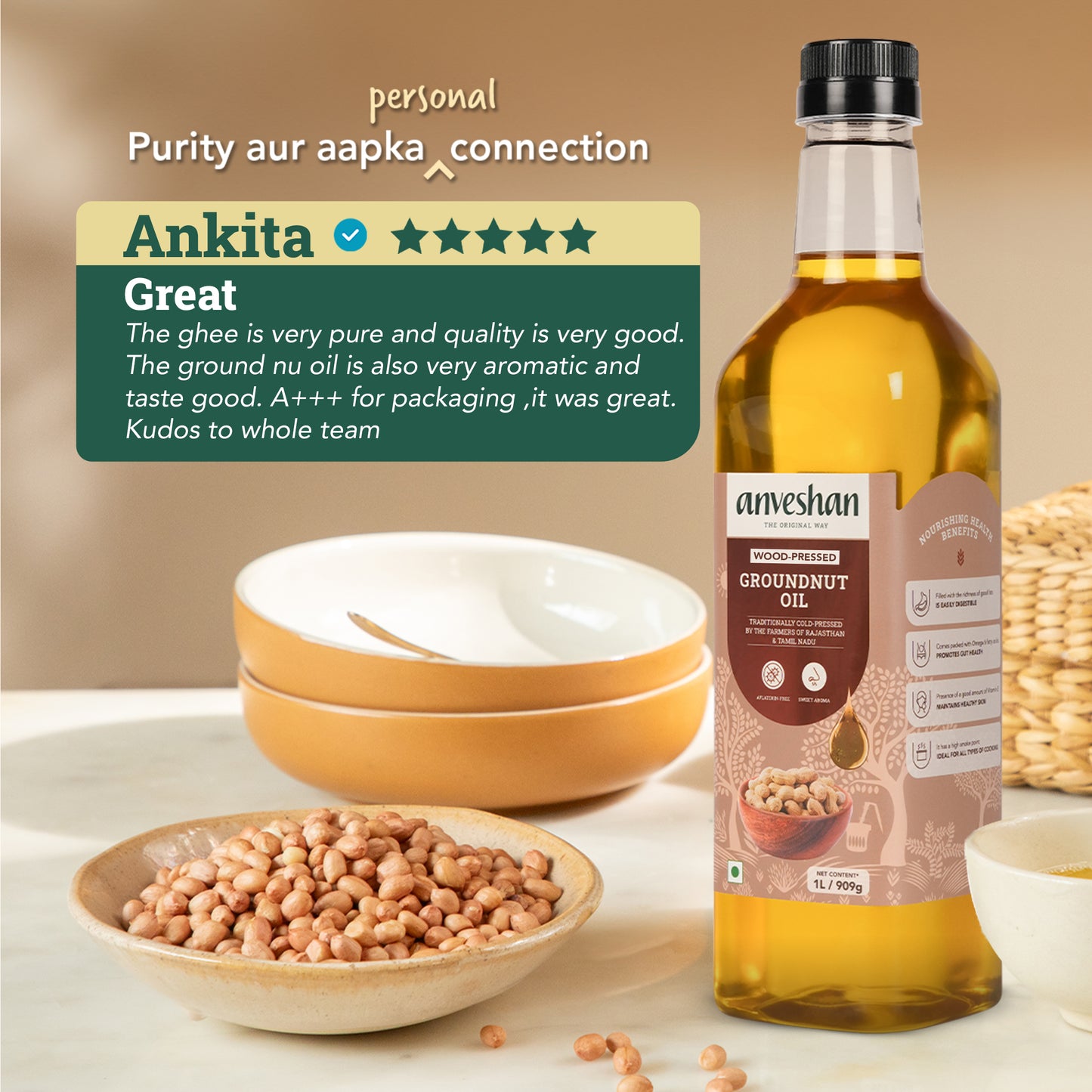 Wood-Pressed Groundnut Oil