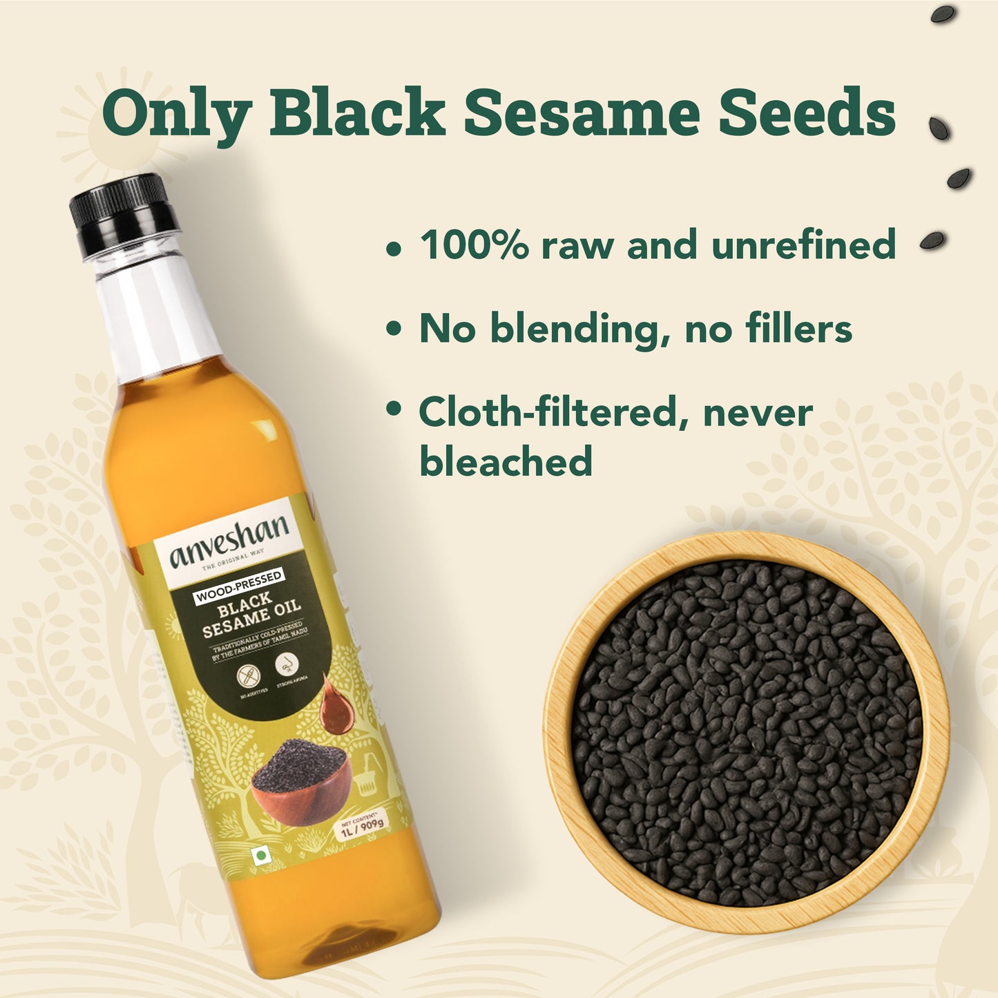 Wood-Pressed Black Sesame Oil