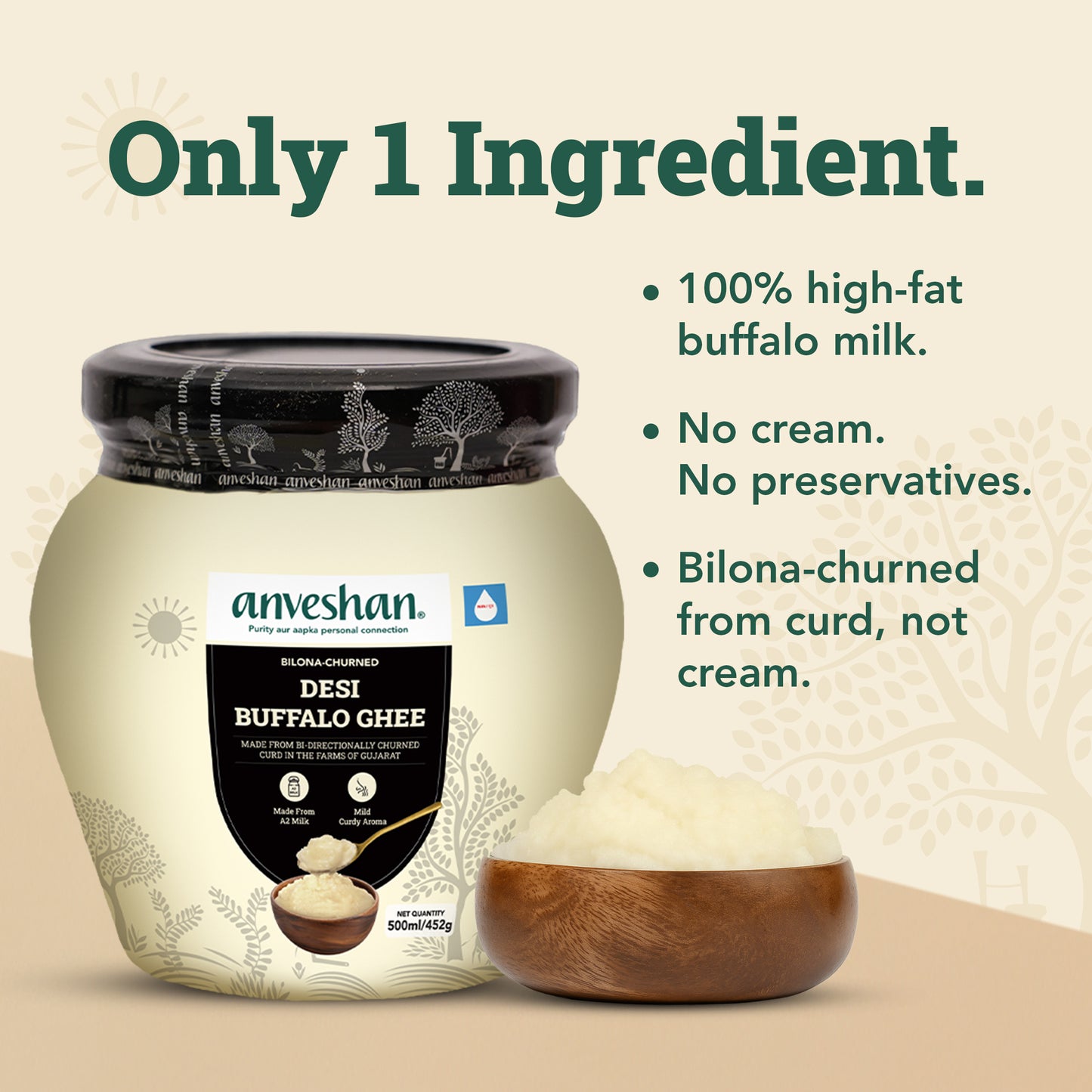 Bilona-Churned Desi Buffalo Ghee