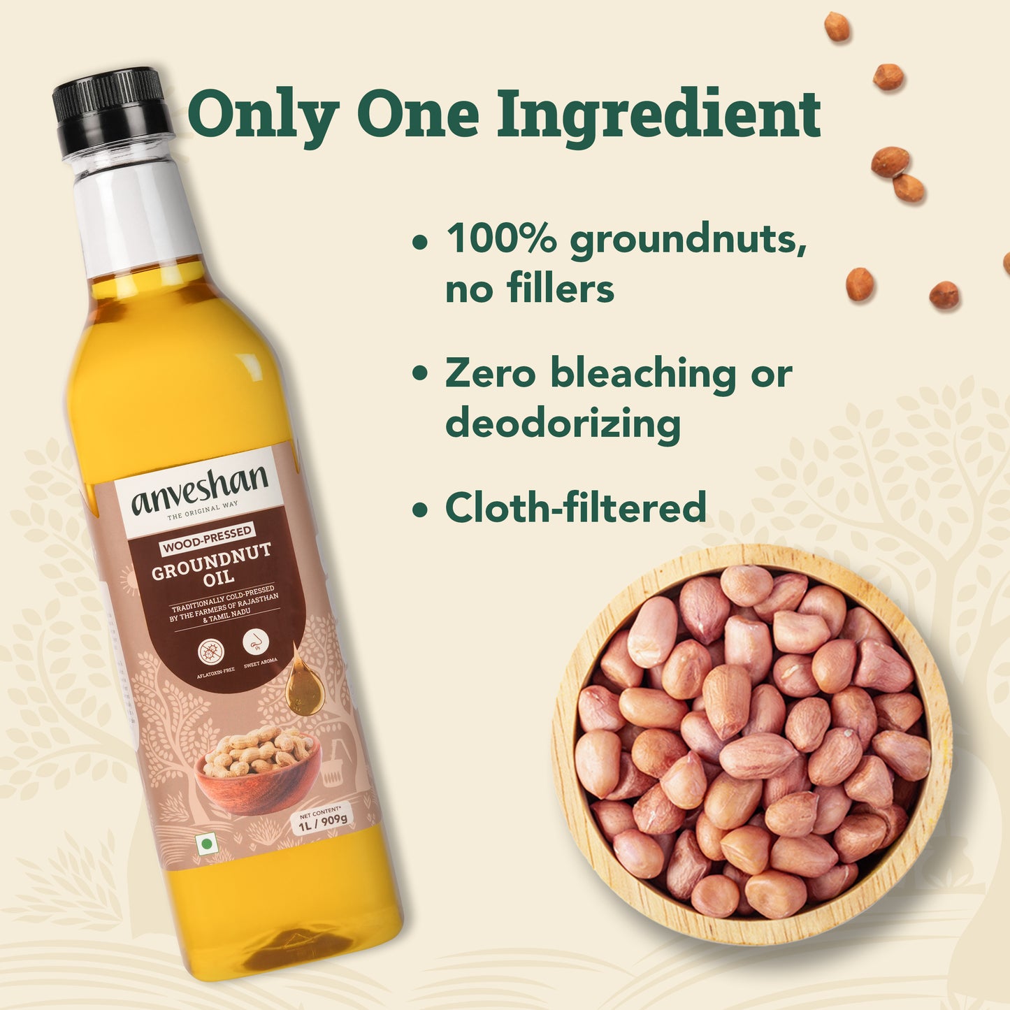 Wood-Pressed Groundnut Oil