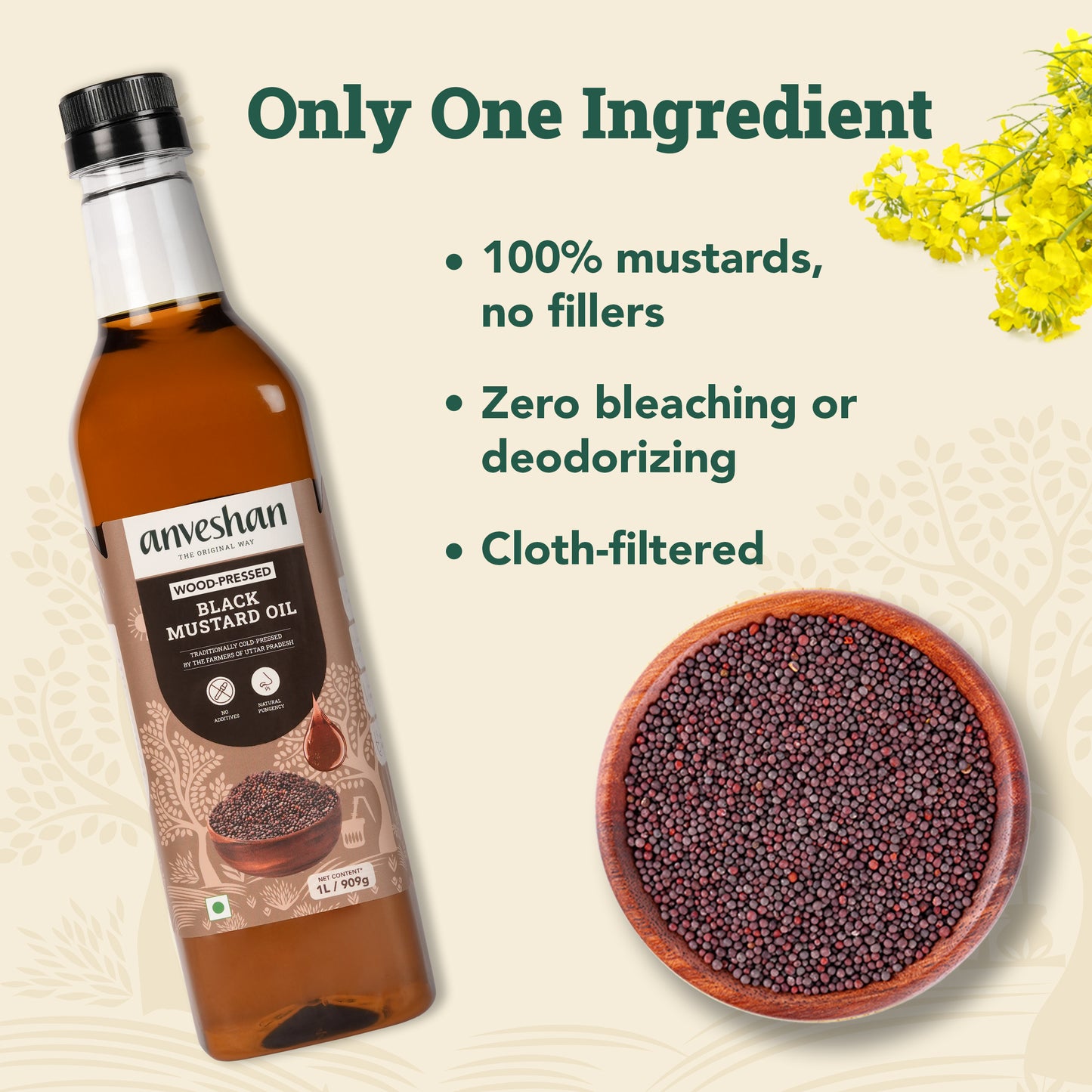 Wood-Pressed Black Mustard Oil