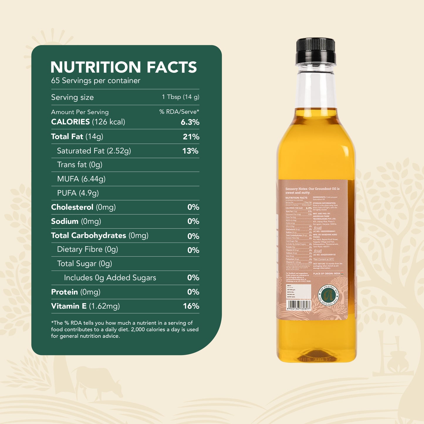 Wood-Pressed Groundnut Oil