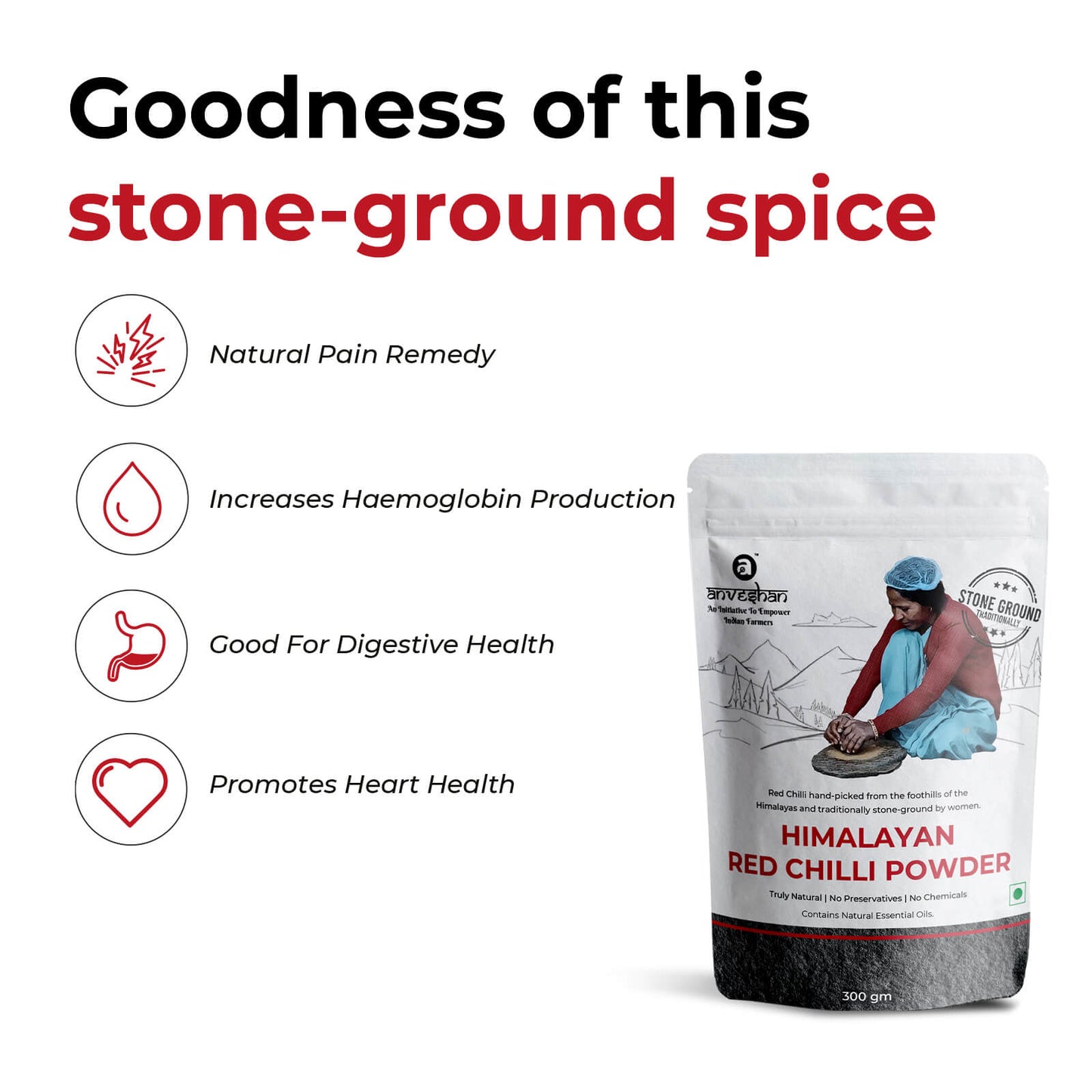 Stone-Ground Red Chilli Powder