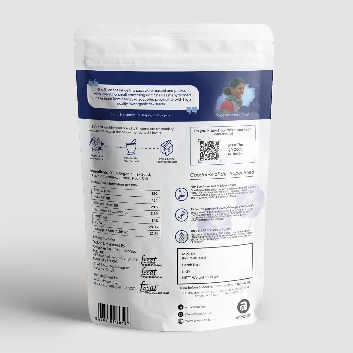 Organic Roasted Flax Seed - Anveshan