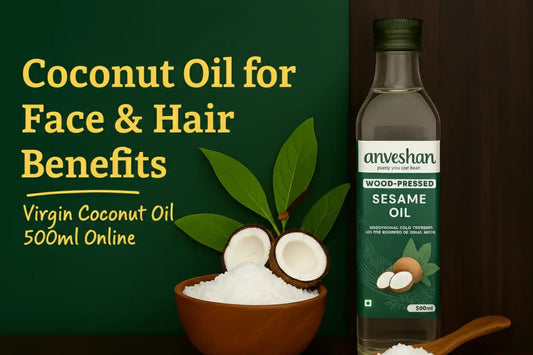 Virgin coconut oil for face and hair wood pressed