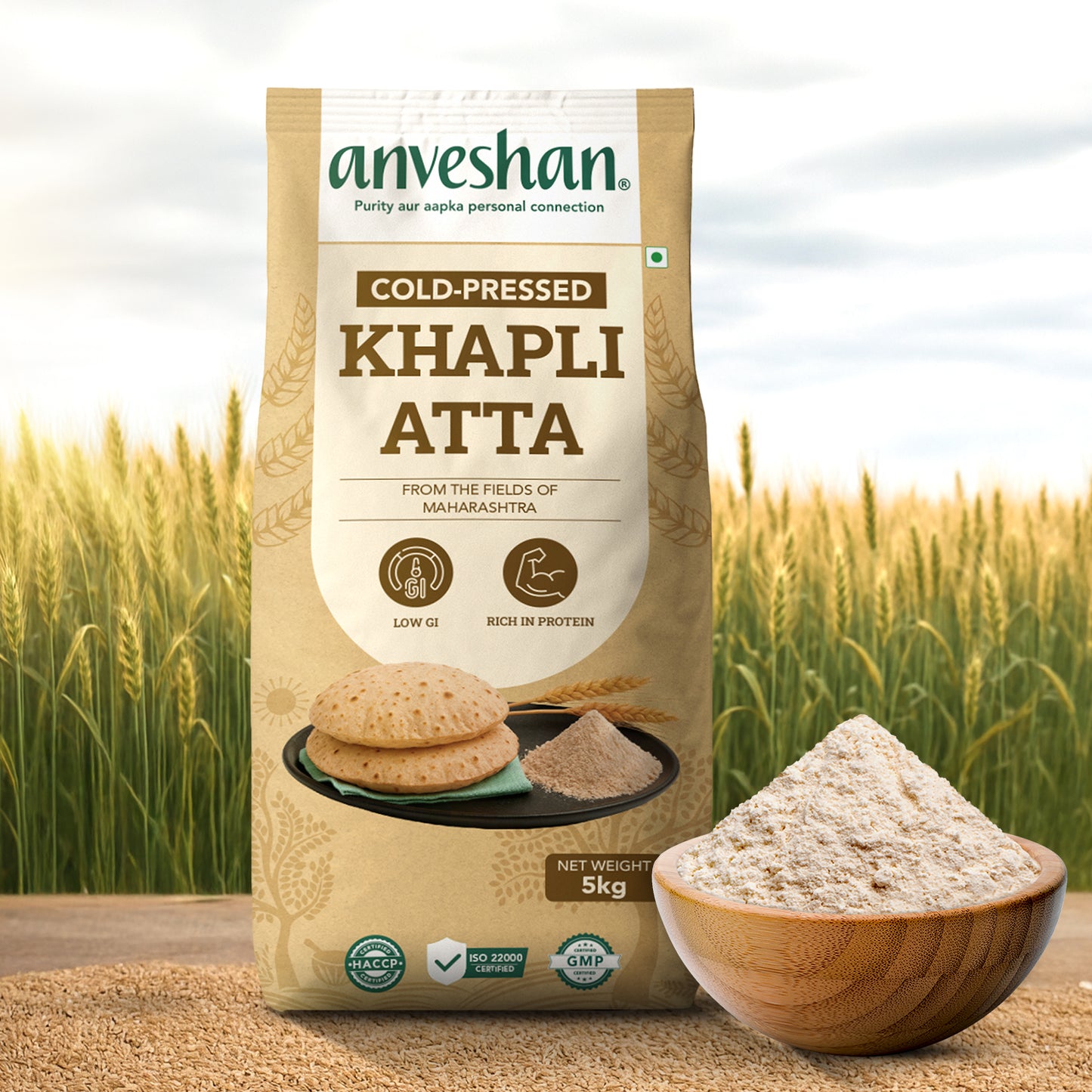 Khapli Aata 5 Kg Pack of 2