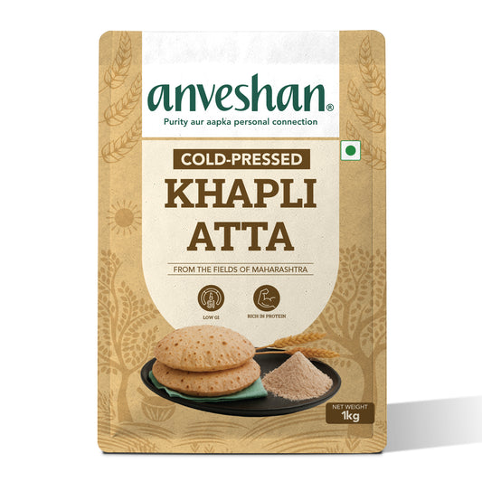 Cold-Pressed Khapli Atta |  Low 100% Emmer Wheat |GI, High Fiber, Stone-Ground Flour