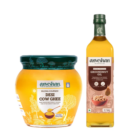 A2 Cow Ghee and Wood Pressed Groundnut Oil