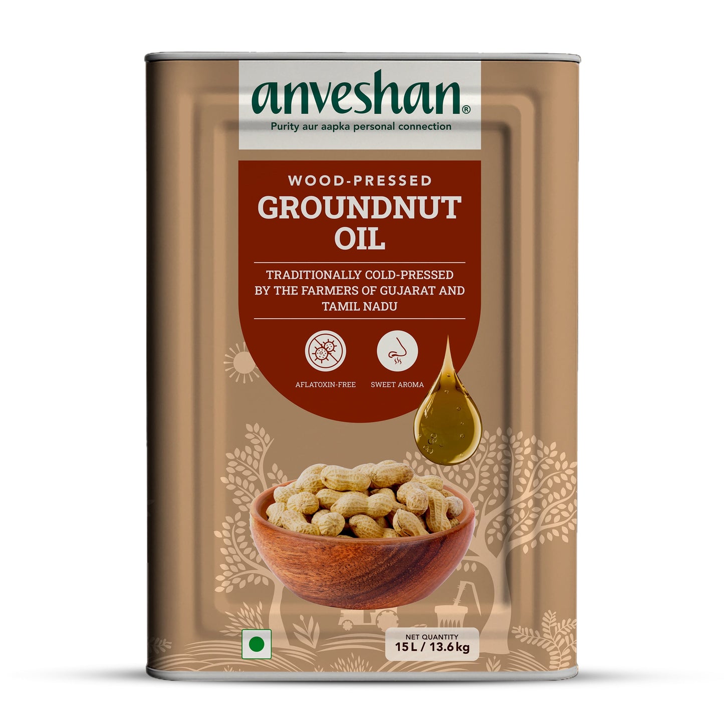 Wood-Pressed Groundnut Oil