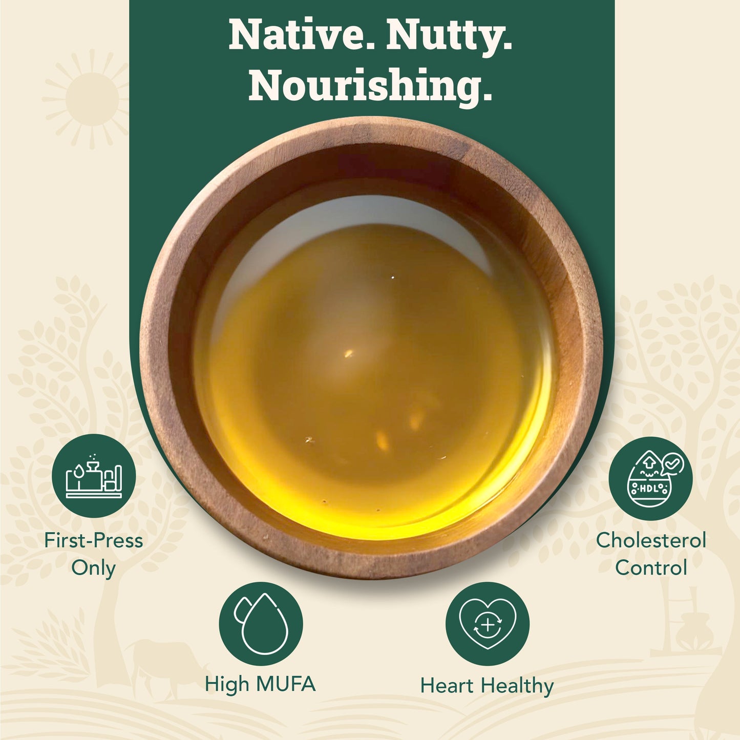 Wood-Pressed Groundnut Oil