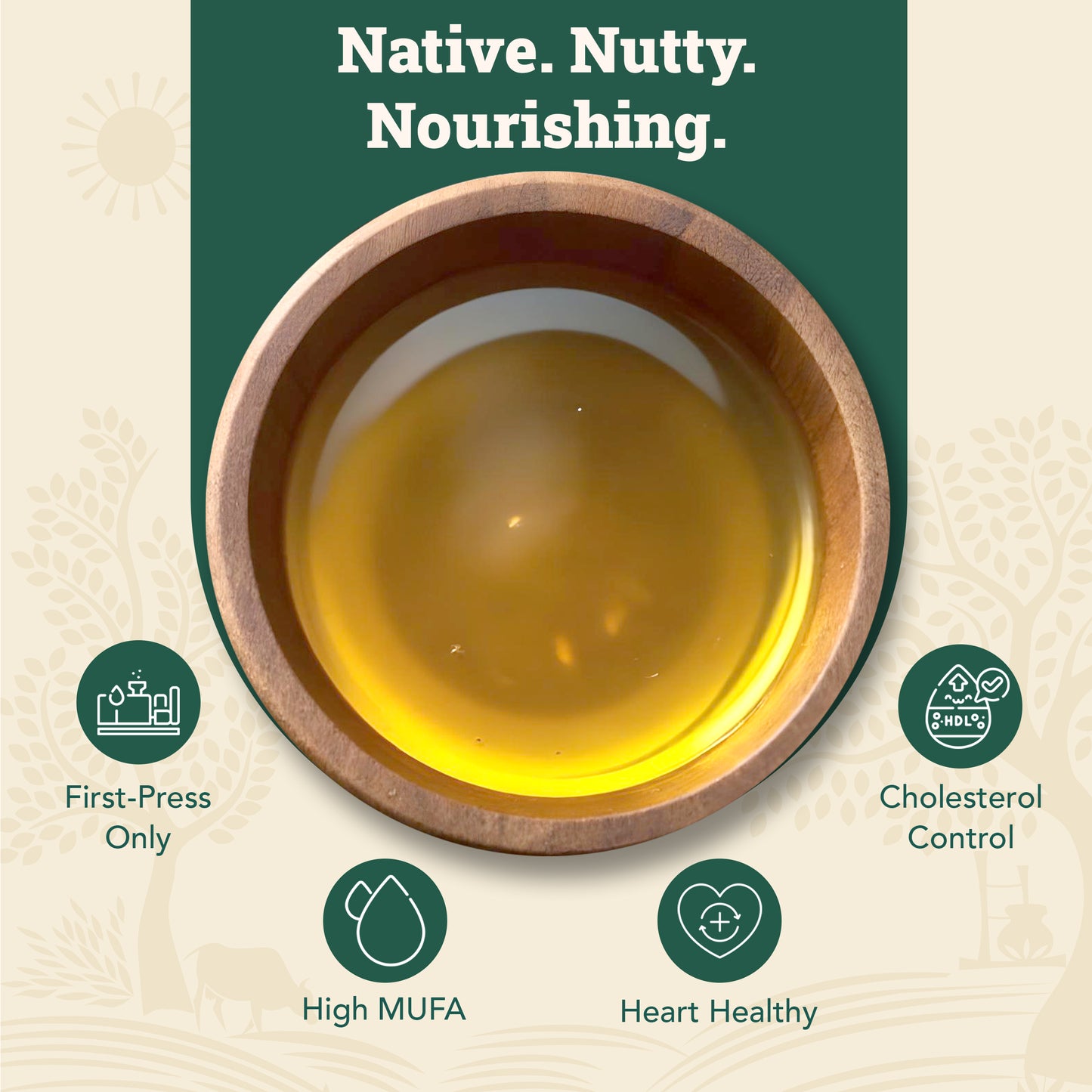 Wood-Pressed Groundnut Oil