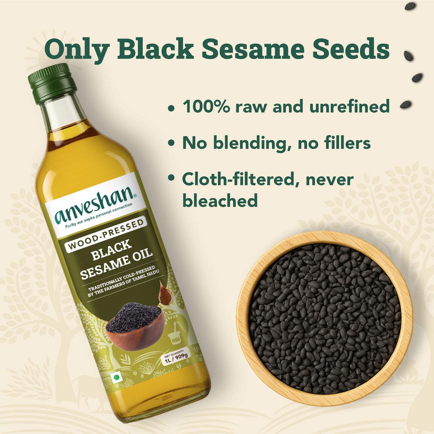 Wood-Pressed Black Sesame Oil