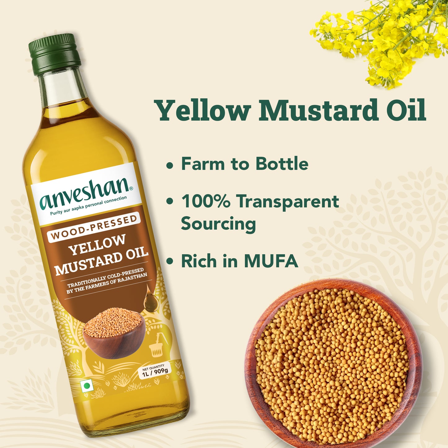 Wood-Pressed Yellow Mustard Oil