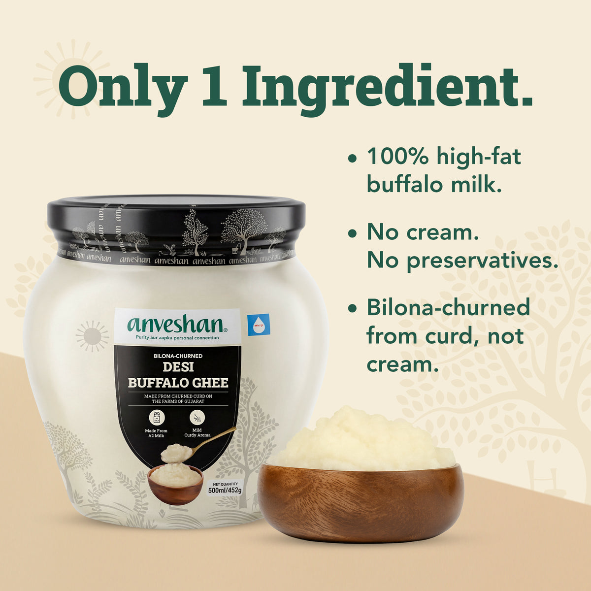 Bilona-Churned Desi Buffalo Ghee