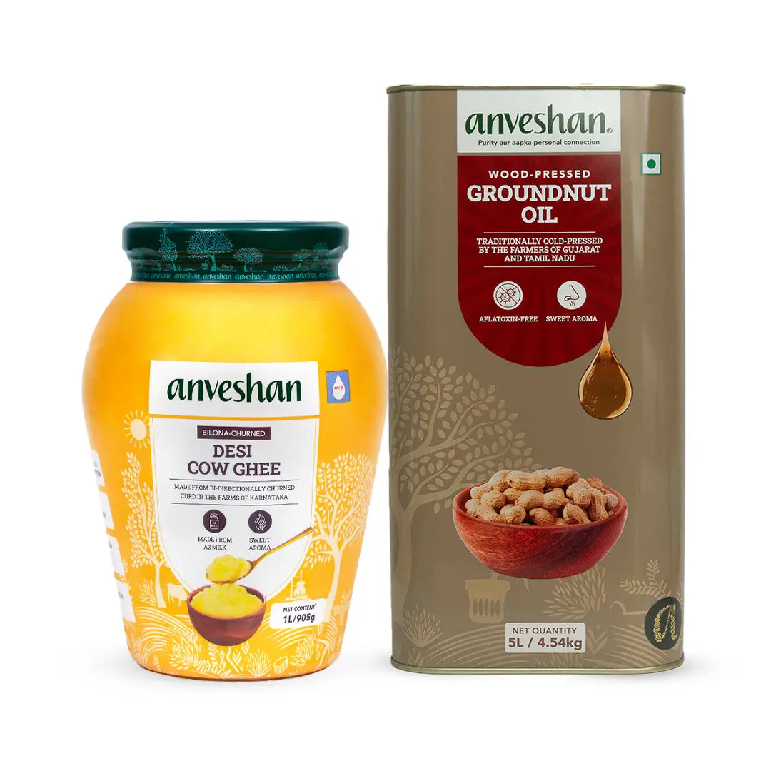 A2 Cow Ghee and Wood Pressed Groundnut Oil