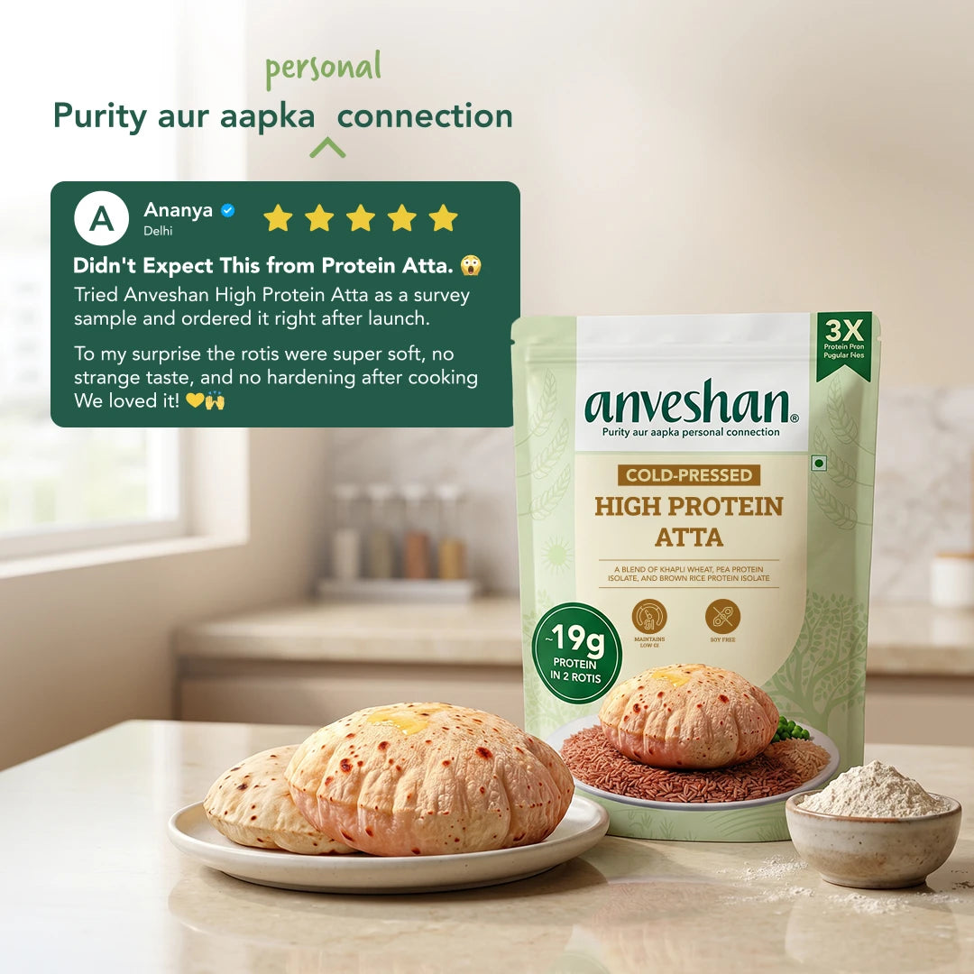 High Protein Atta 1kg (Pack of 2) + Khapli Atta 2kg + Khapli Multigrain Atta 2kg — Family Pack of 4