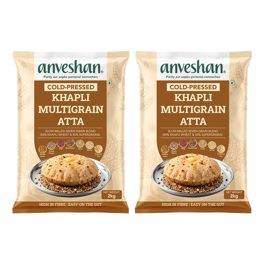 Khapli Multigrain Atta 2Kg Combo Pack of 2