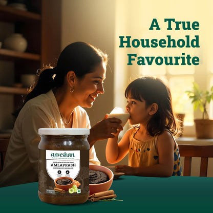 mother giving amlaprash to child for immunity support