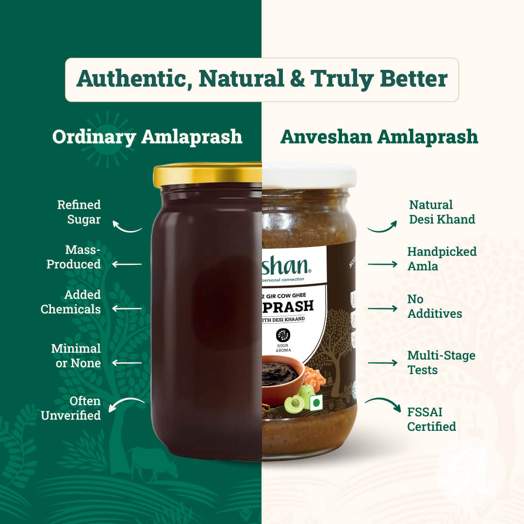 comparison of anveshan amlaprash vs ordinary amlaprash