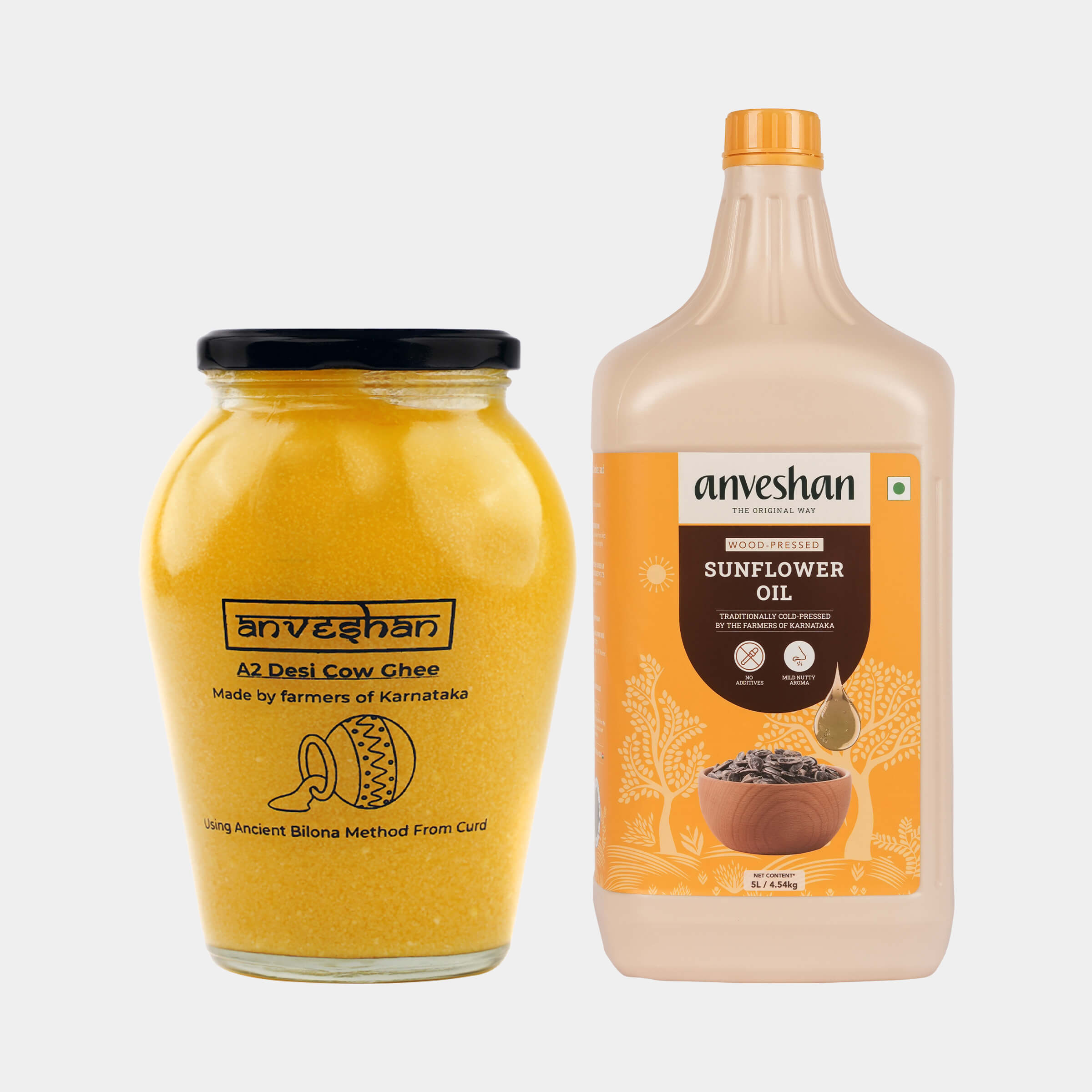 Buy Hallikar Cow Ghee & Sunflower Oil Online | Anveshan Farms