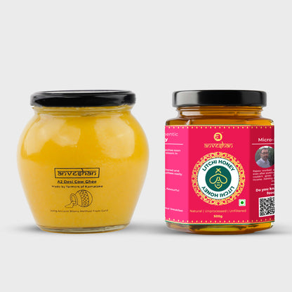 A2 Desi Hallikar Cow Ghee & Honey Combo