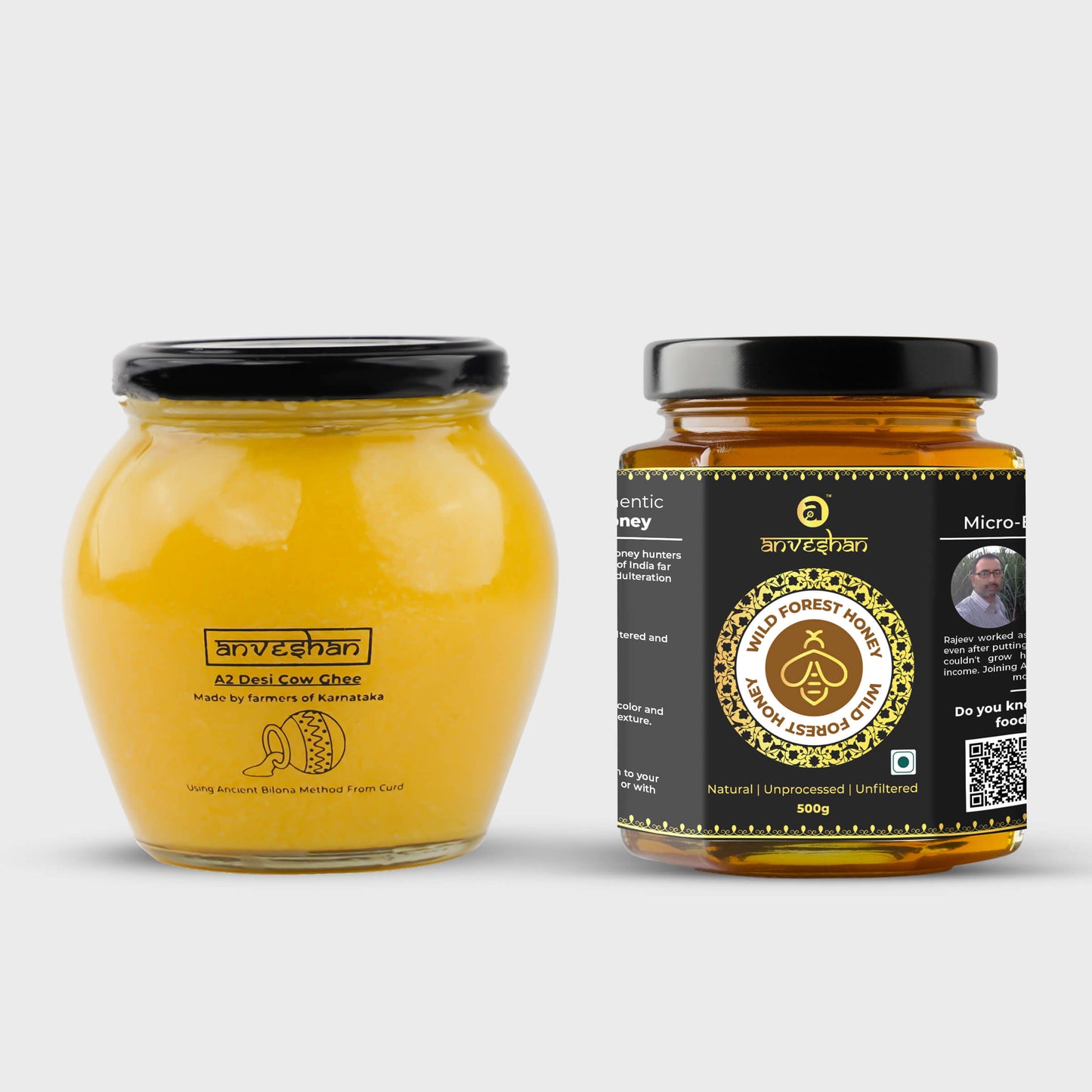 A2 Desi Hallikar Cow Ghee & Honey Combo