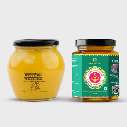 A2 Desi Hallikar Cow Ghee & Honey Combo