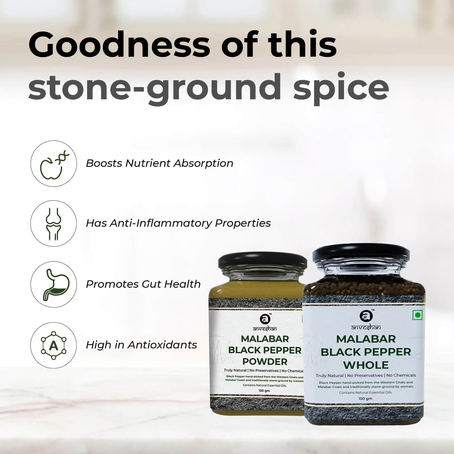 Malabar Black Pepper Powder - Anveshan